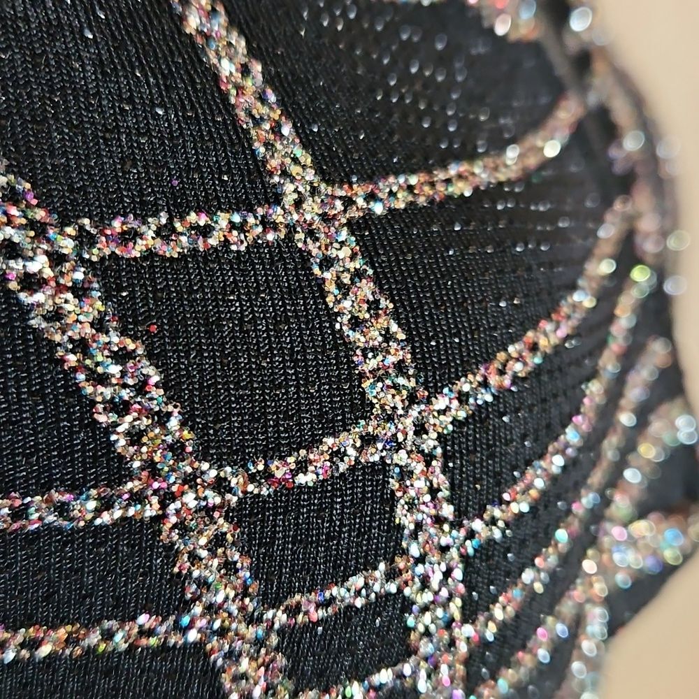 Dainty Hooligan Bodycon Mini Dress Women's Large Rainbow Glitter Clubbing Glam - Picture 4 of 10